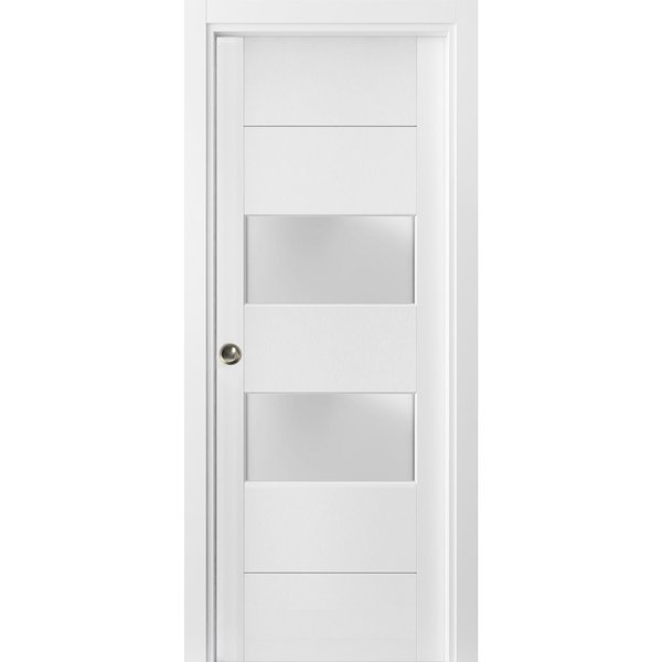 Sartodoors Pocket Interior Door, 32" x 96", White LUCIA4010PD-BEM-3296